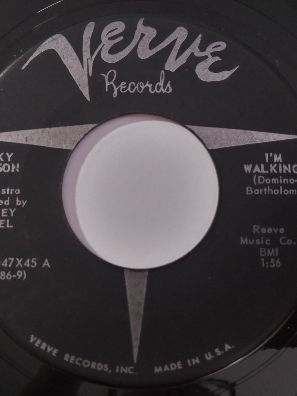 Ricky Nelson – I'm Walking & A Teenager's Romance VG+ OG 45RPM Verve Record 1957